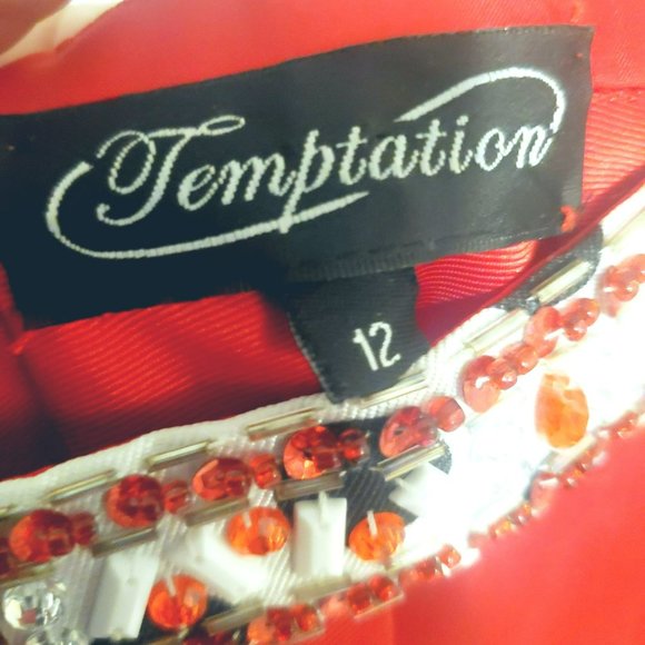 Temptation Red, Black, White and Green 2pc Dress Size 12 Pageant/Prom/Dance/Spec - Picture 7 of 7